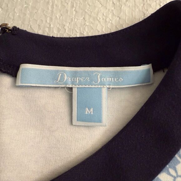 Draper James Honeycomb Floral Persley Ponte Dress Medium Blue and‎ White - Picture 11 of 16